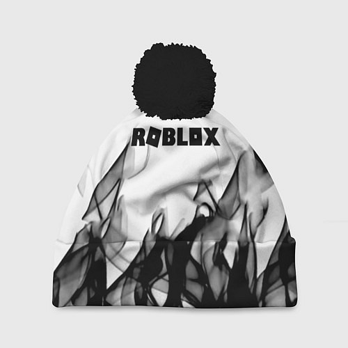 Шапка c помпоном Roblox flame текстура / 3D-Черный – фото 1
