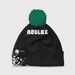 Шапка с помпоном Roblox текстура краски белые, цвет: 3D-зеленый