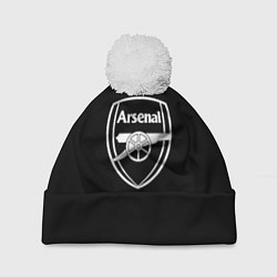 Шапка с помпоном Arsenal fc белое лого, цвет: 3D-белый