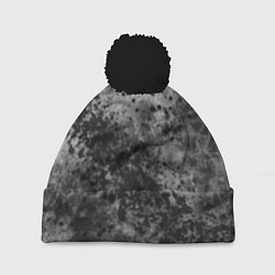 Шапка с помпоном Абстракция - серый пунш, цвет: 3D-черный