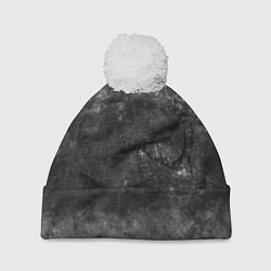 Шапка c помпоном Абстракция - серая шкура