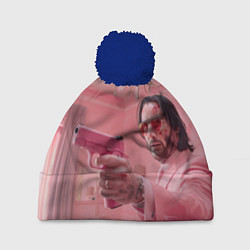 Шапка с помпоном Джон Уик в розовом костюме, цвет: 3D-тёмно-синий