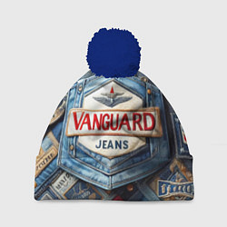 Шапка c помпоном Vanguard denim patchwork - ai art