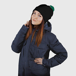 Шапка с помпоном Hummer logo, цвет: 3D-зеленый — фото 2