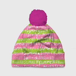 Шапка c помпоном Summer pattern