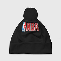 Шапка с помпоном NBA logo, цвет: 3D-черный