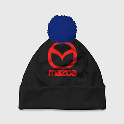 Шапка c помпоном Mazda red logo