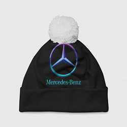 Шапка с помпоном Mercedes neon logo, цвет: 3D-белый