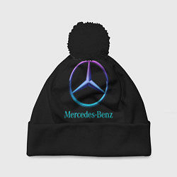 Шапка с помпоном Mercedes neon logo, цвет: 3D-черный