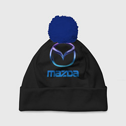 Шапка c помпоном Mazda neon logo