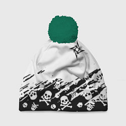 Шапка с помпоном Металика черепа рок, цвет: 3D-зеленый