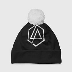 Шапка с помпоном Linkin park logo white, цвет: 3D-белый