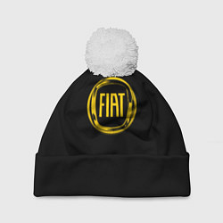 Шапка с помпоном FIAT logo yelow, цвет: 3D-белый