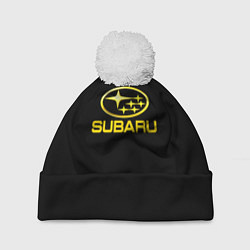 Шапка c помпоном Subaru logo yellow