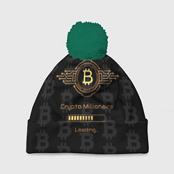 Шапка с помпоном Биткоин миллионер - золотой, цвет: 3D-зеленый