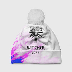 Шапка с помпоном The Witcher colors neon, цвет: 3D-белый