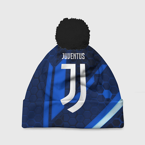 Шапка c помпоном Juventus sport geometry steel / 3D-Черный – фото 1