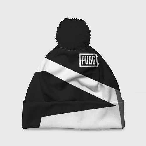 Шапка c помпоном PUBG online geometry / 3D-Черный – фото 1