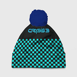 Шапка с помпоном Crysis logo crytek, цвет: 3D-тёмно-синий