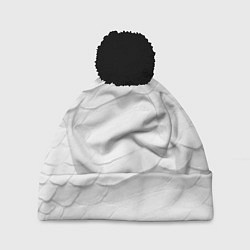Шапка с помпоном Белая чешуя змеи, цвет: 3D-черный