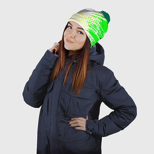 Шапка c помпоном Xbox краски текстура геймер / 3D-Зеленый – фото 2