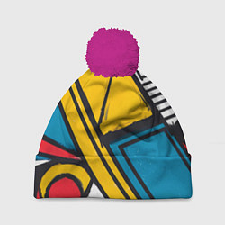 Шапка c помпоном Загаражное граффити