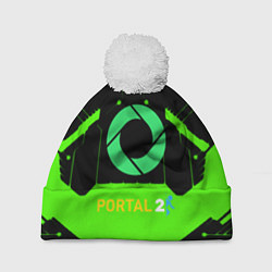 Шапка c помпоном Portal game pattern