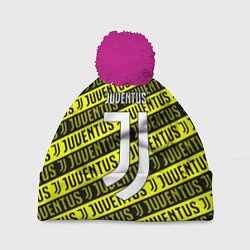 Шапка с помпоном Juventus pattern fc, цвет: 3D-малиновый