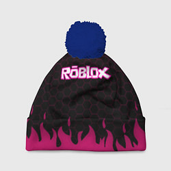 Шапка c помпоном Roblox fire pink