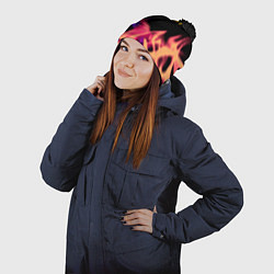 Шапка с помпоном RUST neon fire, цвет: 3D-черный — фото 2