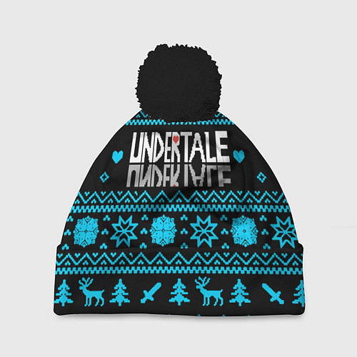 Шапка c помпоном Undertale rpg winter / 3D-Черный – фото 1
