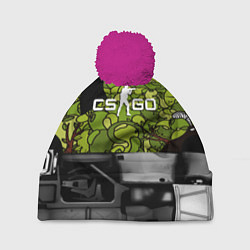 Шапка с помпоном Counter strike game skin, цвет: 3D-малиновый
