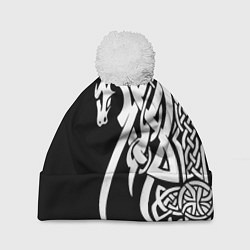 Шапка c помпоном Языческий кельтский орнамент тату