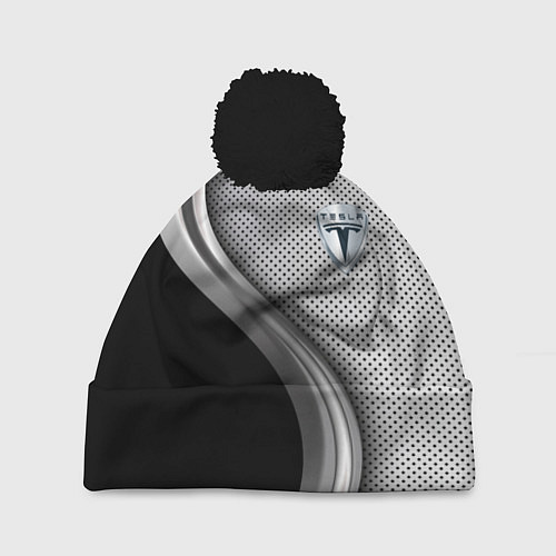 Шапка c помпоном Tesla carbon metal / 3D-Черный – фото 1