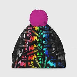 Шапка с помпоном Marshmello neon color, цвет: 3D-малиновый