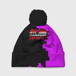 Шапка с помпоном Tekken pattern pink, цвет: 3D-черный