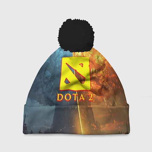 Шапка c помпоном DOTA 2 лес эльфов / 3D-Черный – фото 1
