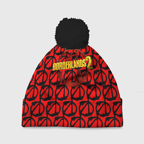 Шапка c помпоном Borderlands logo pattern / 3D-Черный – фото 1