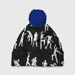 Шапка c помпоном Silhouettes of moving people