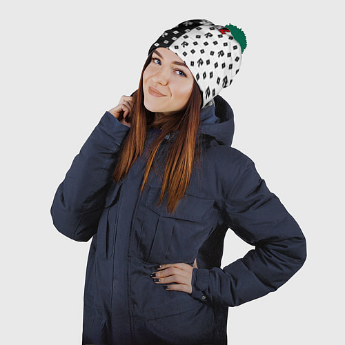 Шапка c помпоном Red Dead Redemption 2 pattern / 3D-Зеленый – фото 2