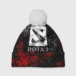 Шапка с помпоном Dota2 брызги красок, цвет: 3D-белый