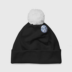 Шапка с помпоном Volkswagen logo auto, цвет: 3D-белый