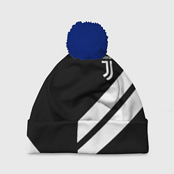 Шапка с помпоном Juventus line white, цвет: 3D-тёмно-синий