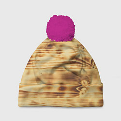 Шапка с помпоном Доски, цвет: 3D-малиновый