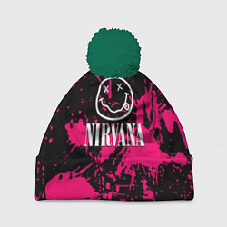 Шапка с помпоном Nirvana pink color, цвет: 3D-зеленый