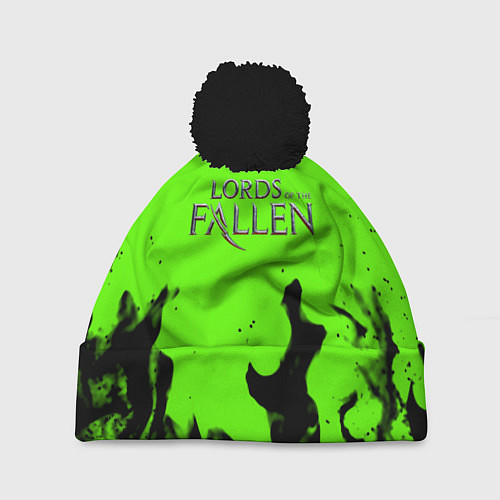 Шапка c помпоном Lord of the fallen flame / 3D-Черный – фото 1