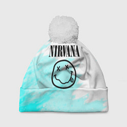 Шапка с помпоном Nirvana rock music color, цвет: 3D-белый