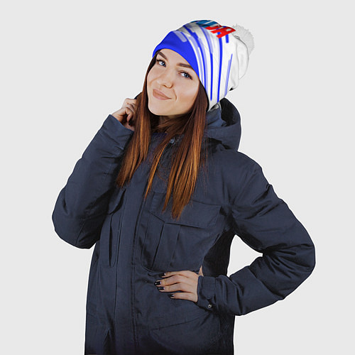 Шапка c помпоном NBA geometry steel / 3D-Белый – фото 2