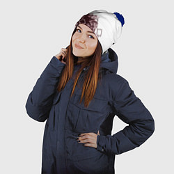 Шапка с помпоном Снуоборд, цвет: 3D-тёмно-синий — фото 2