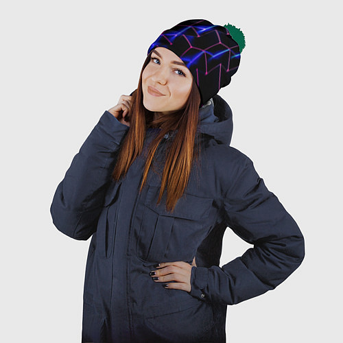 Шапка c помпоном Zoom / 3D-Зеленый – фото 2